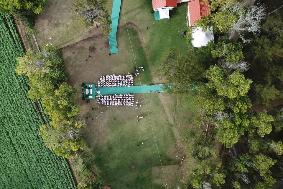 Aerial Shot of Ceremony