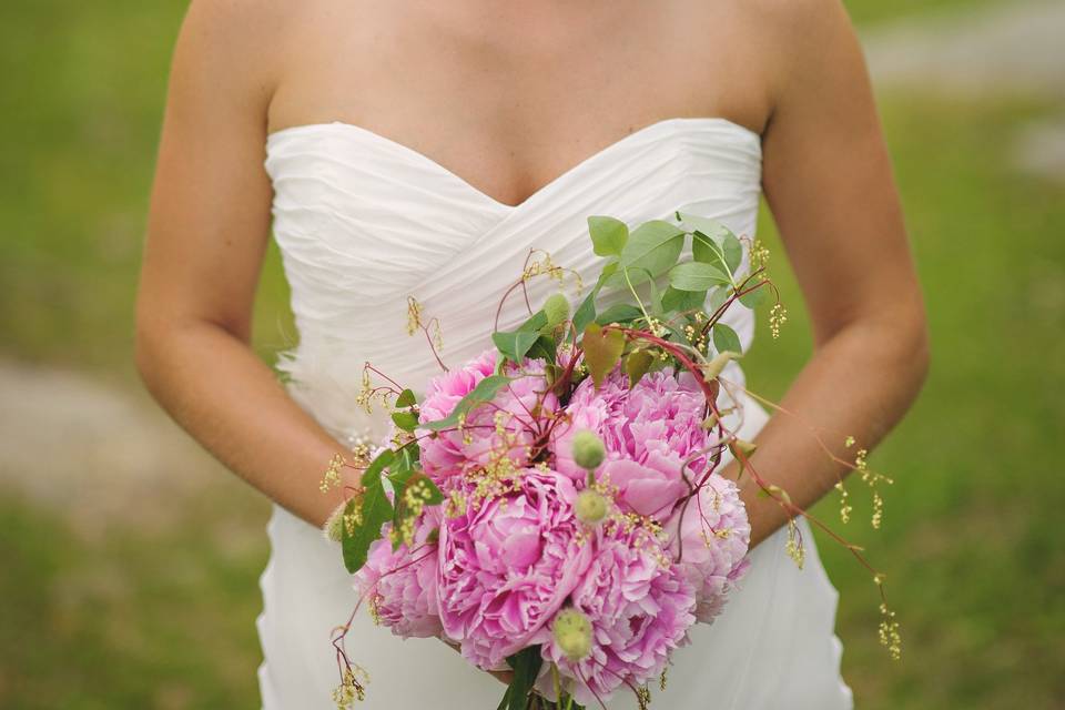 Bride with her bouquet