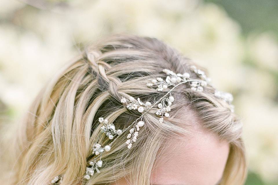 Waterfall braids and floral notes