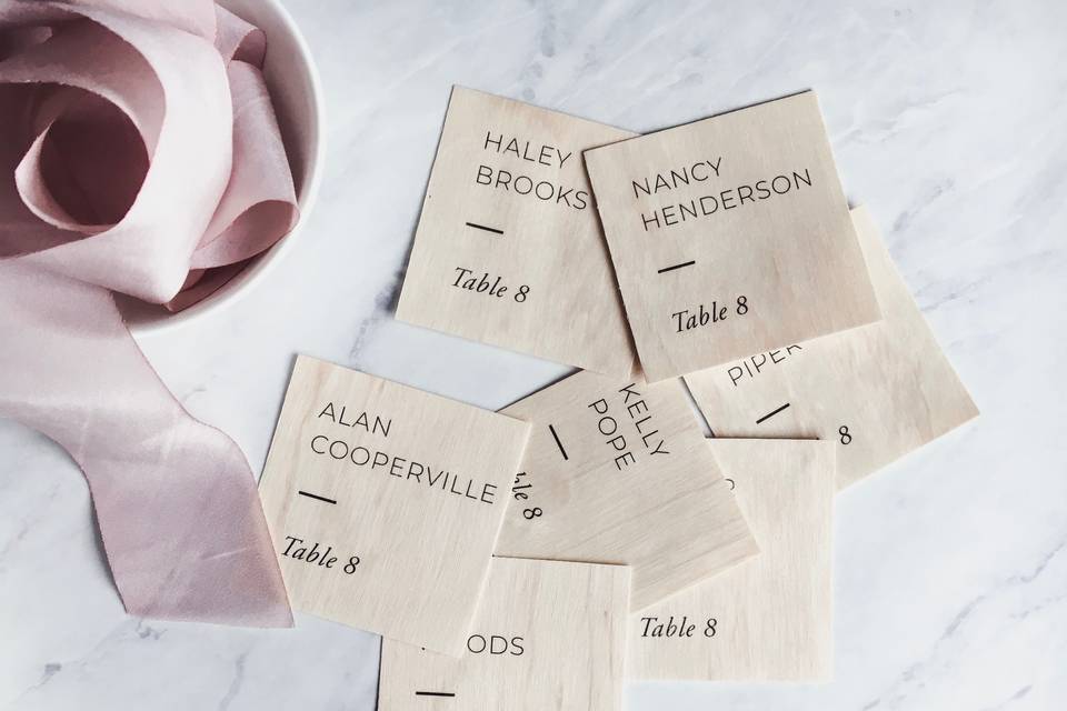 Square place cards