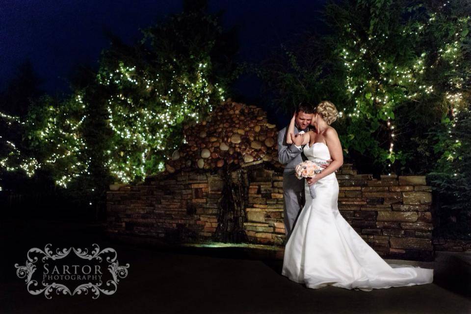 Couple in the wedding garden