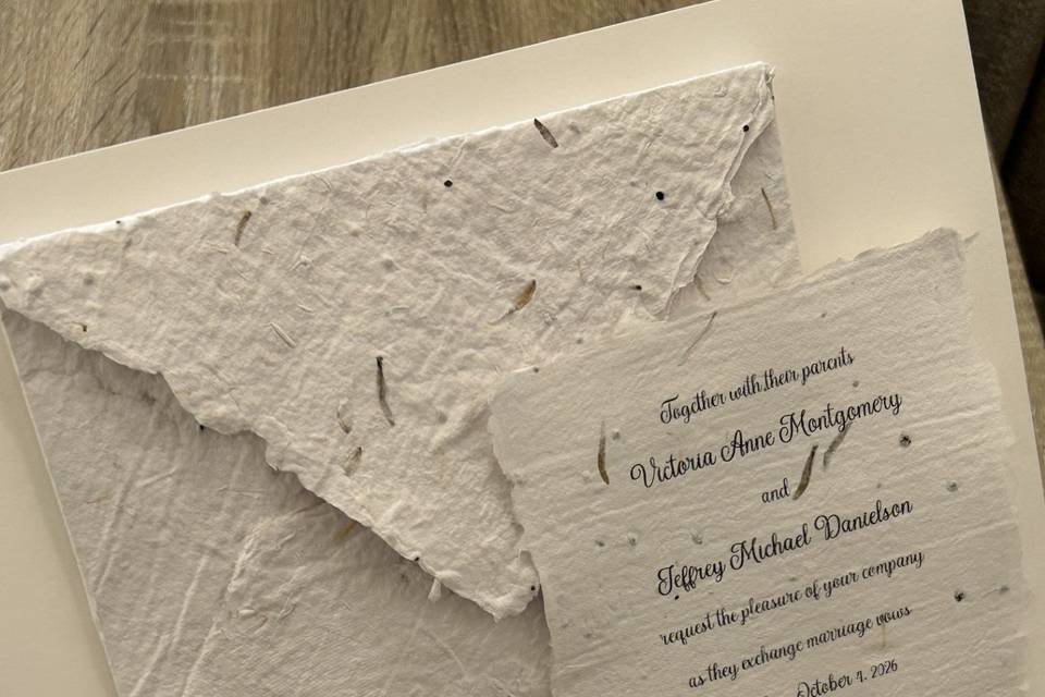 Handcrafted Seed Paper Invite