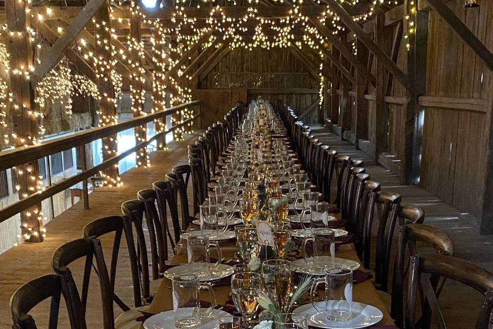 Dinner setting at Venue