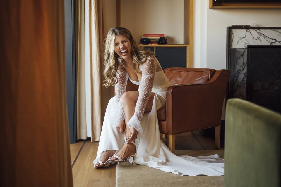 Barn wedding portrait