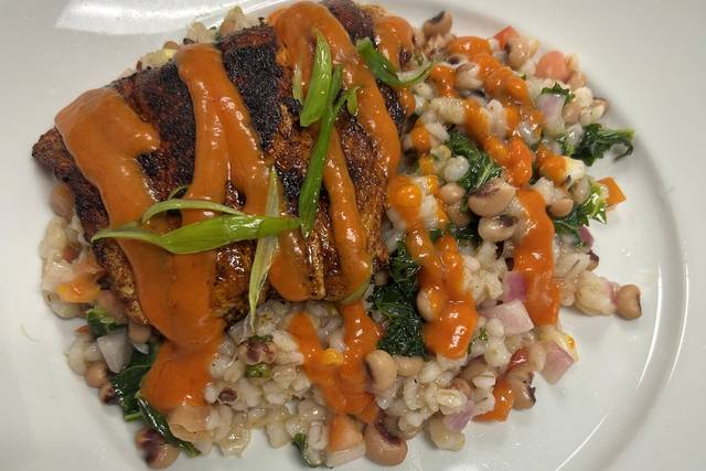 Seared Salmon and Hoppin John