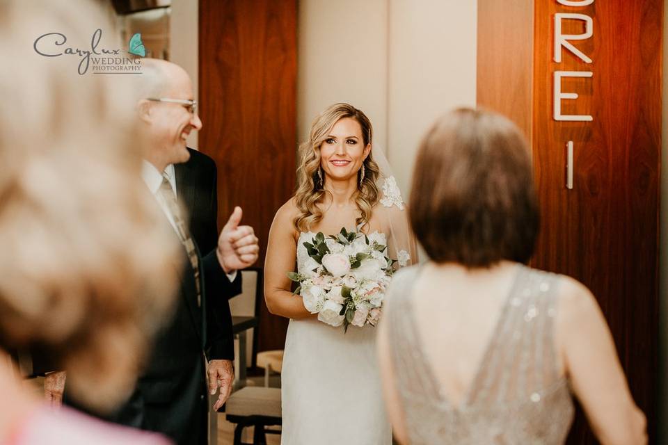 Waiting to walk down the aisle