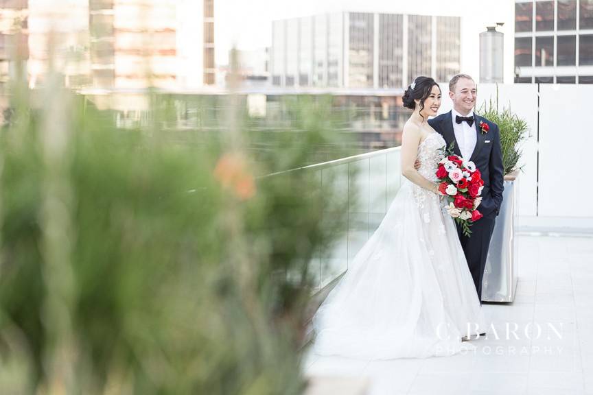 Bride and Groom on Terrace