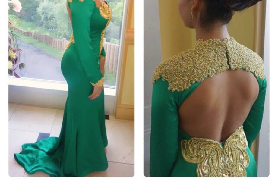 Green and gold dress