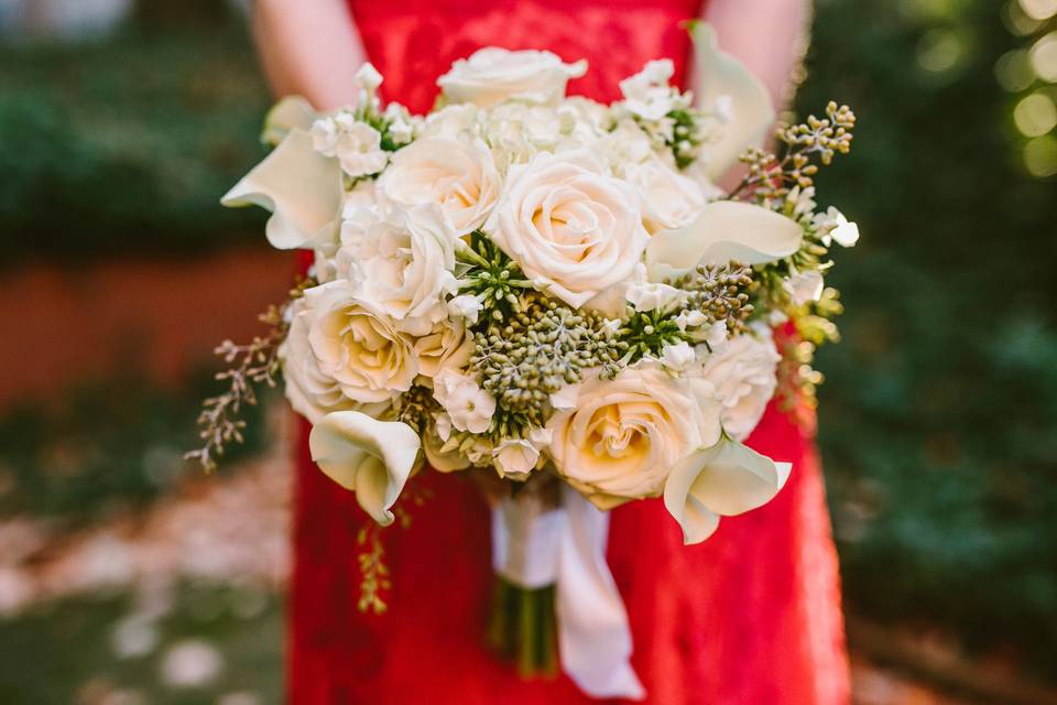 Peach garden roses