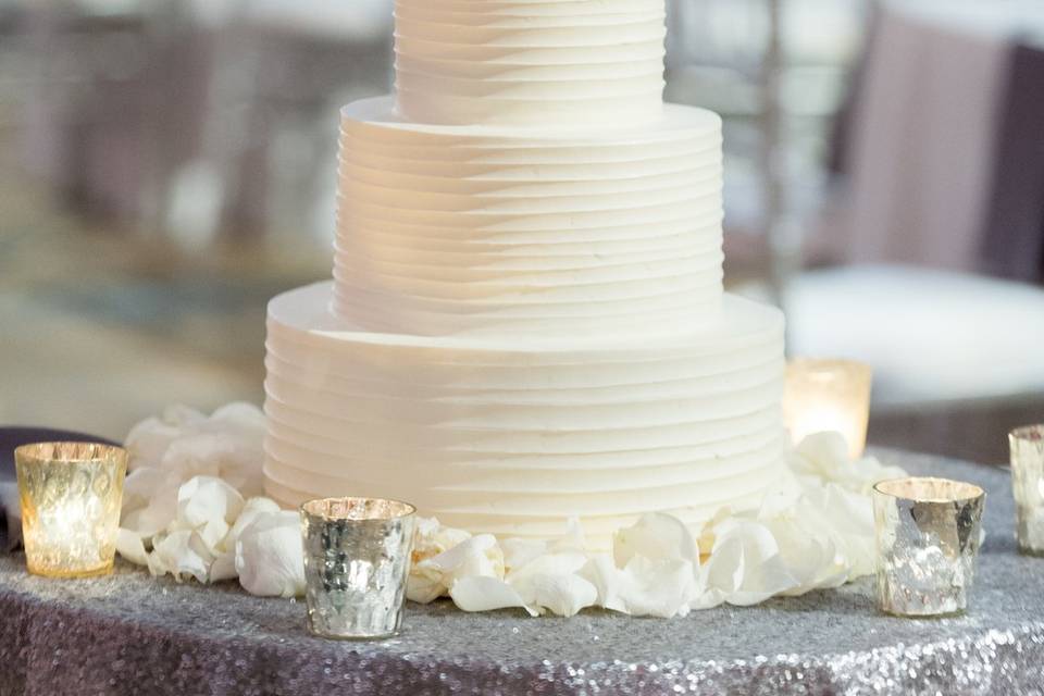 Three-tier wedding cake