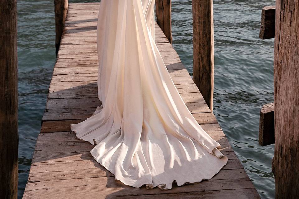 Bride on the docks
