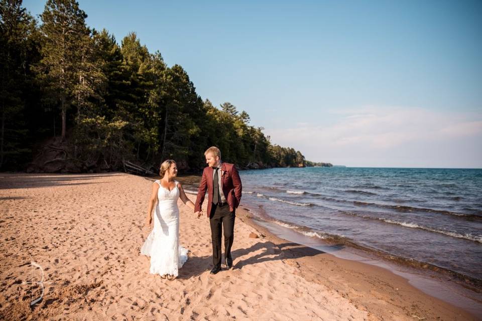 Together on beach