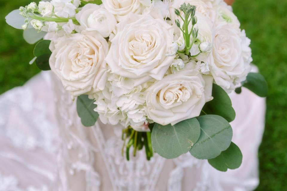 White Rose Bridal Bouquet