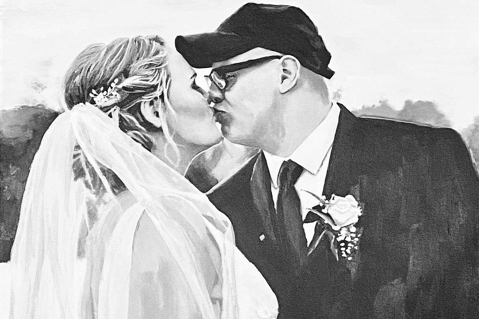 Wedding Painting Kiss 2