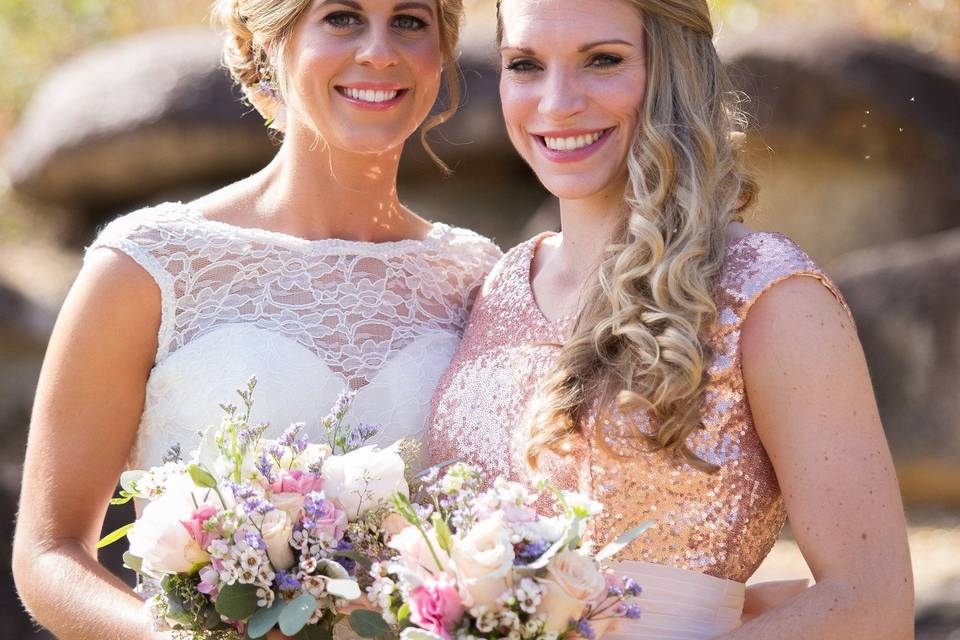 The bride with her bridesmaid