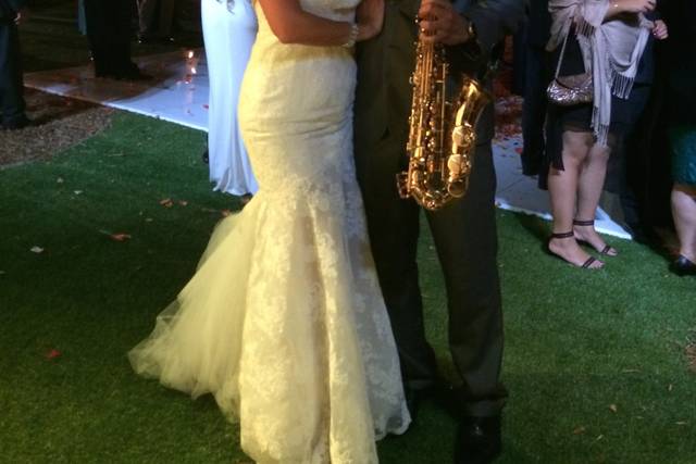 Bride and  Amin Baghallian - Saxophonist