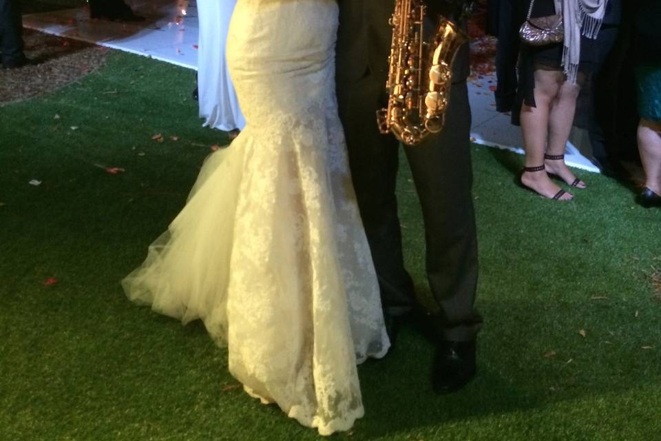 Bride and  Amin Baghallian - Saxophonist