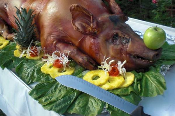 175# of Deliciousness- Luau-Style Whole Smoked Pig by Carte Blanche Caterers
