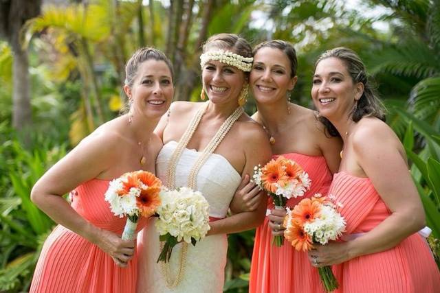 Bride and bridesmaids