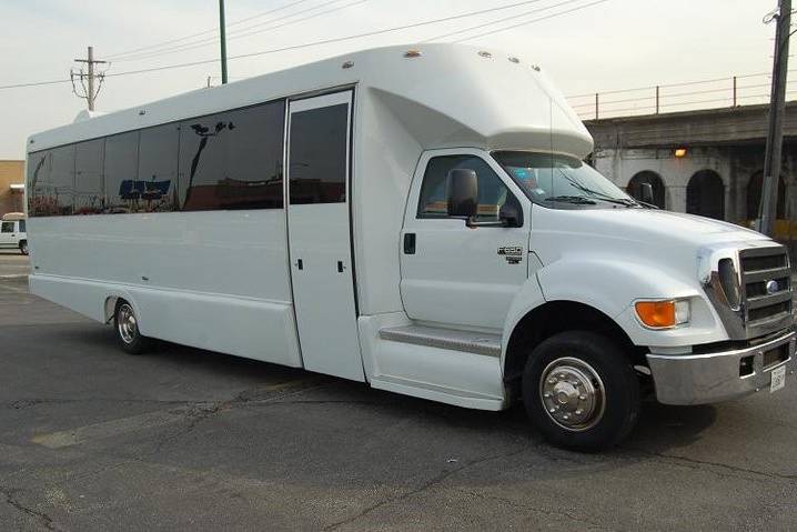 White Limo Bus