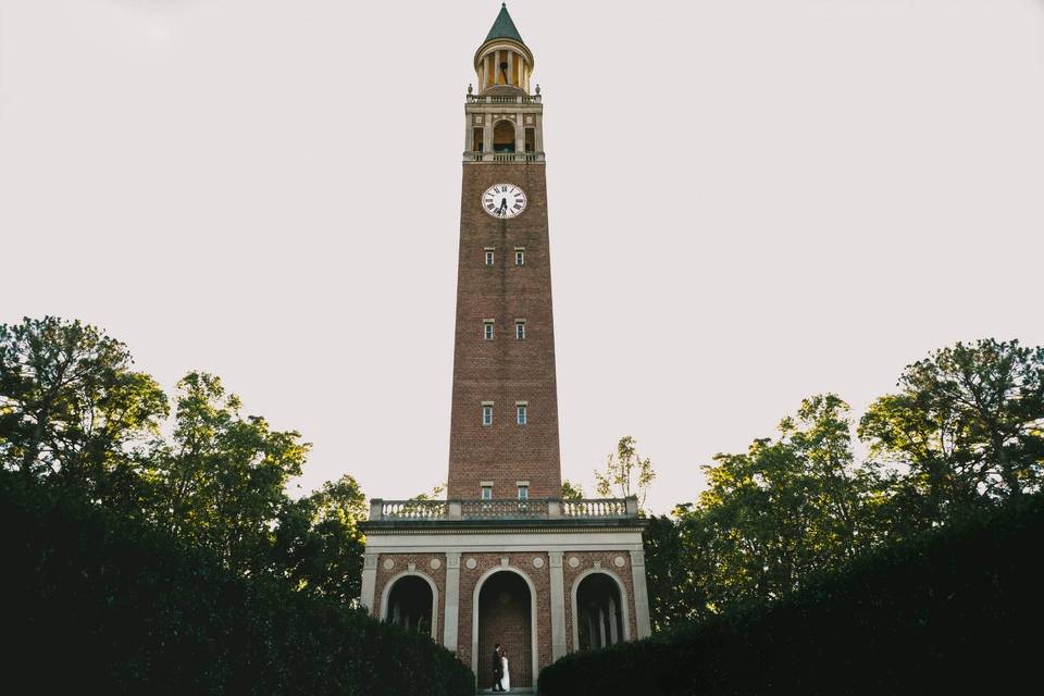 Under the UNC bell tower