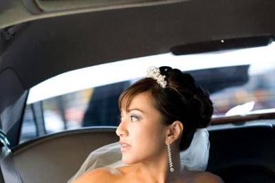 Bride in the car