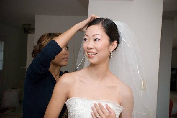 Bride getting ready