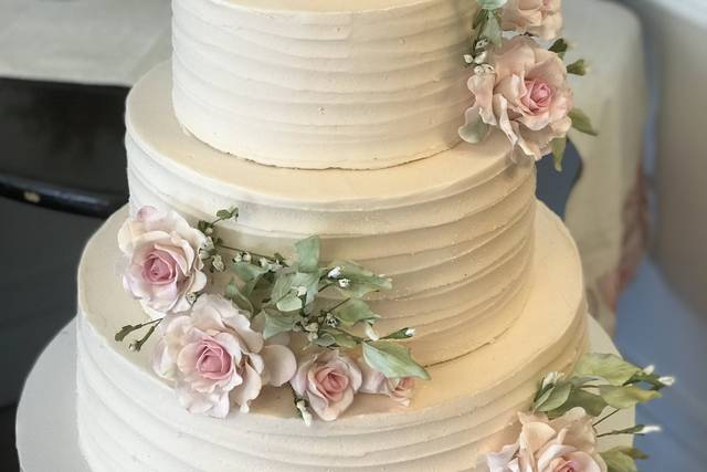 3-Tier Floral Wedding Cake