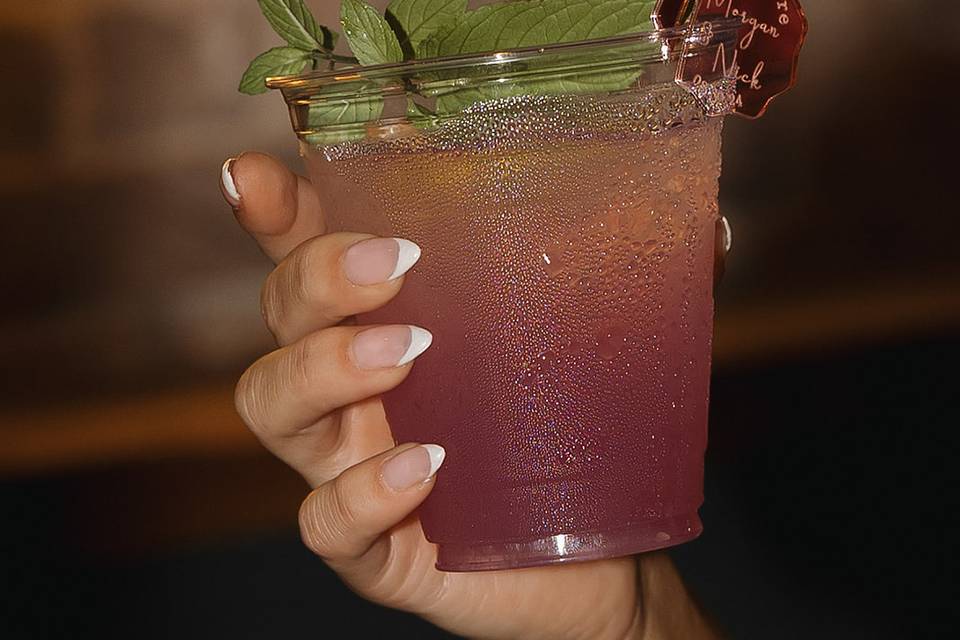Bride Holding Signature Drink