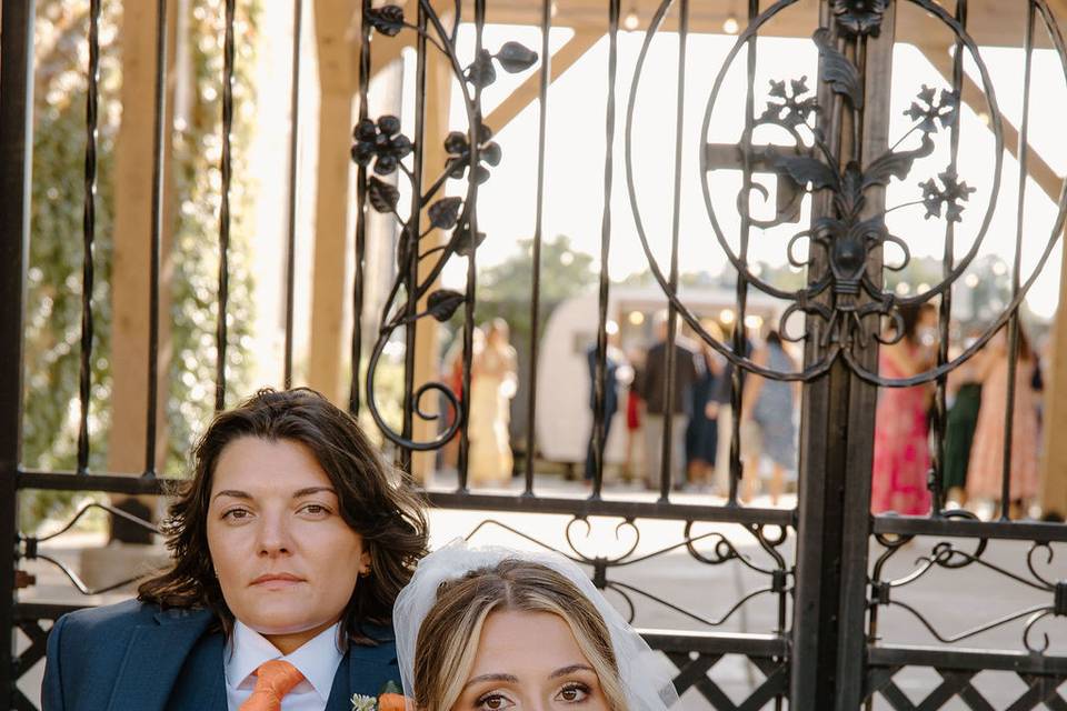 Garden Gate Wedding Portrait