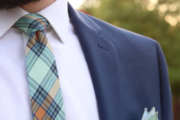 Custom colored plaid tie