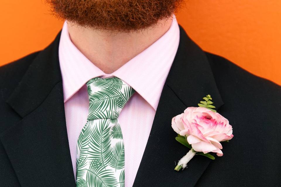 Tropical tie and pocket square