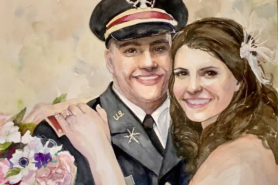 Military wedding couple