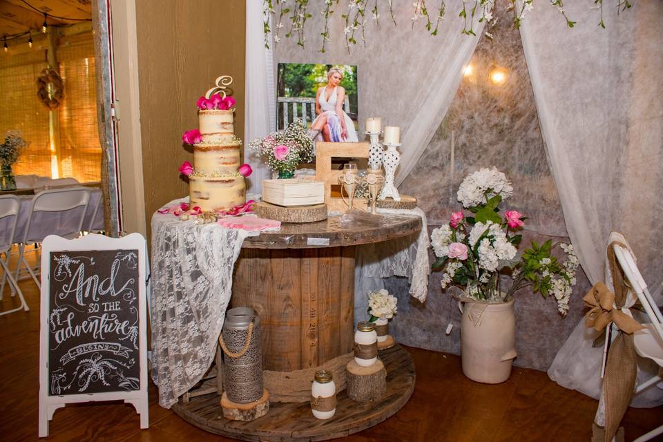 Spool cake table