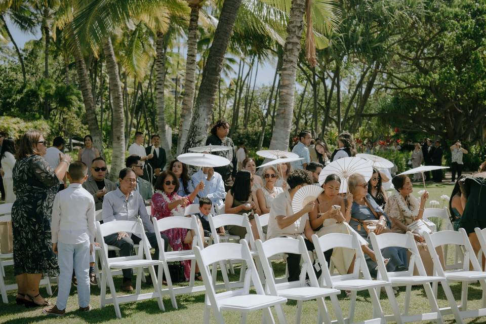 Ceremony guests in Hawaii