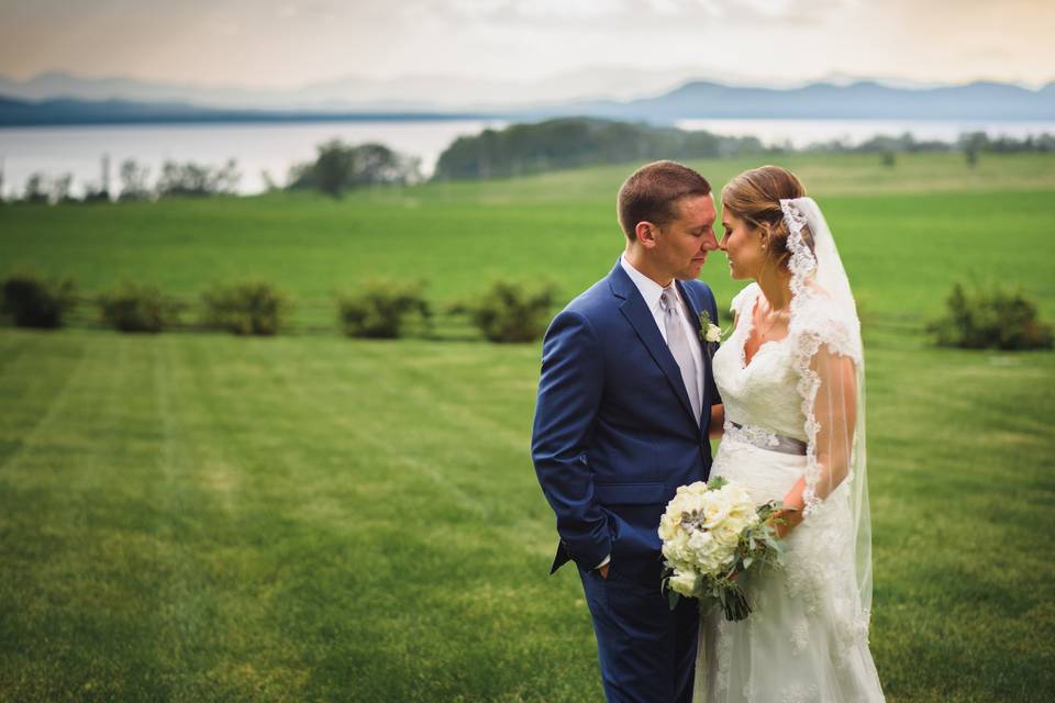 The bride and groom