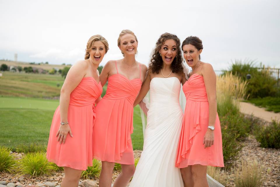 Bride and bridesmaids