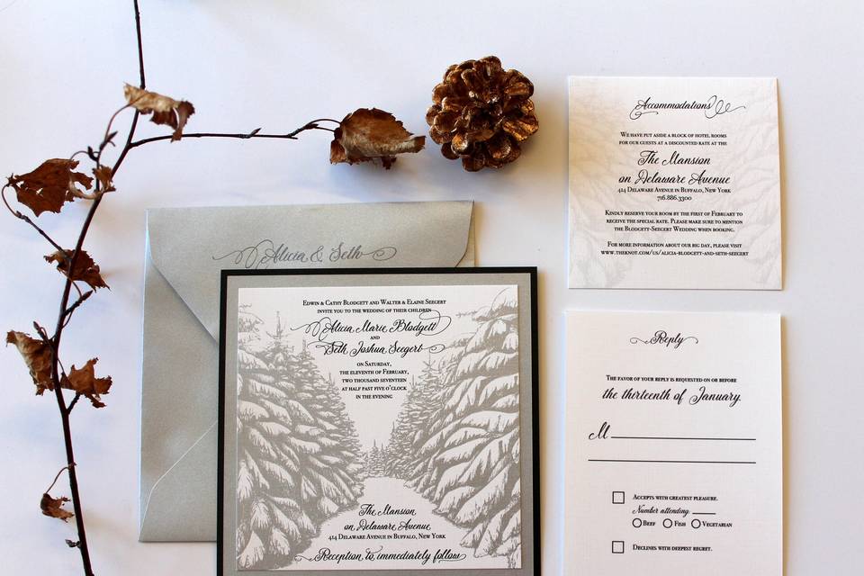 Forest wedding invitation