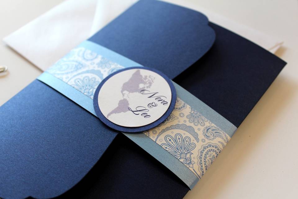 Navy invite packaging