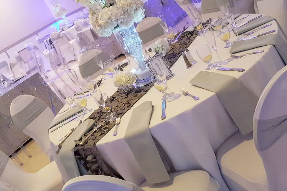 Table set up with centerpiece