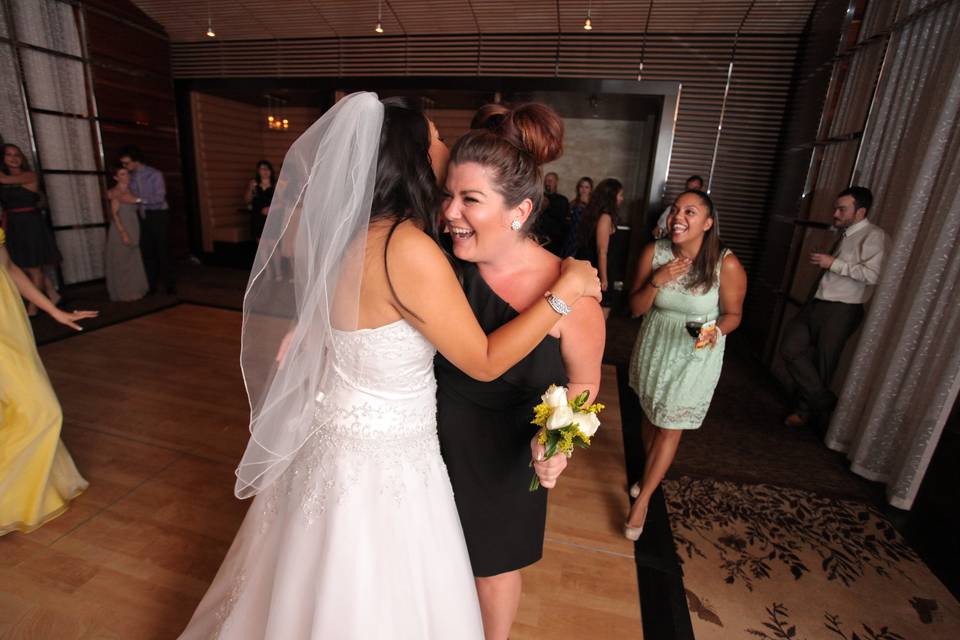 Bride with bridesmaid