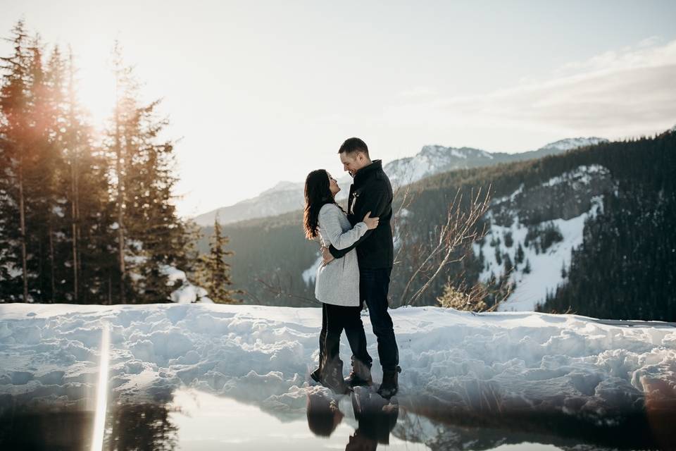 Mount rainier engagement photo