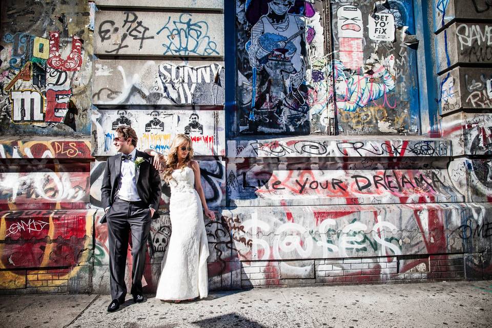 Edgy Editorial Bride and Groom