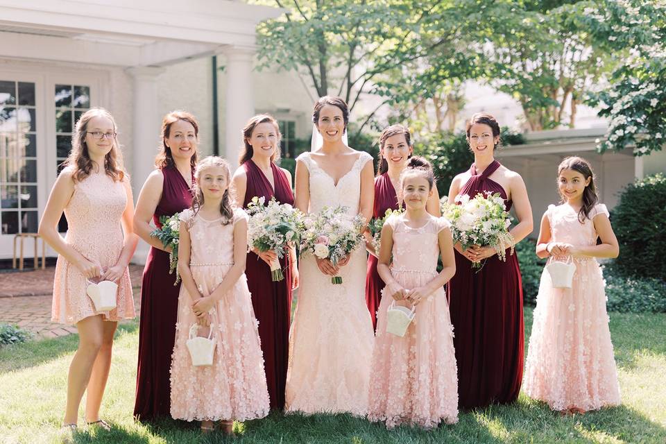 Bridesmaids and flower girls