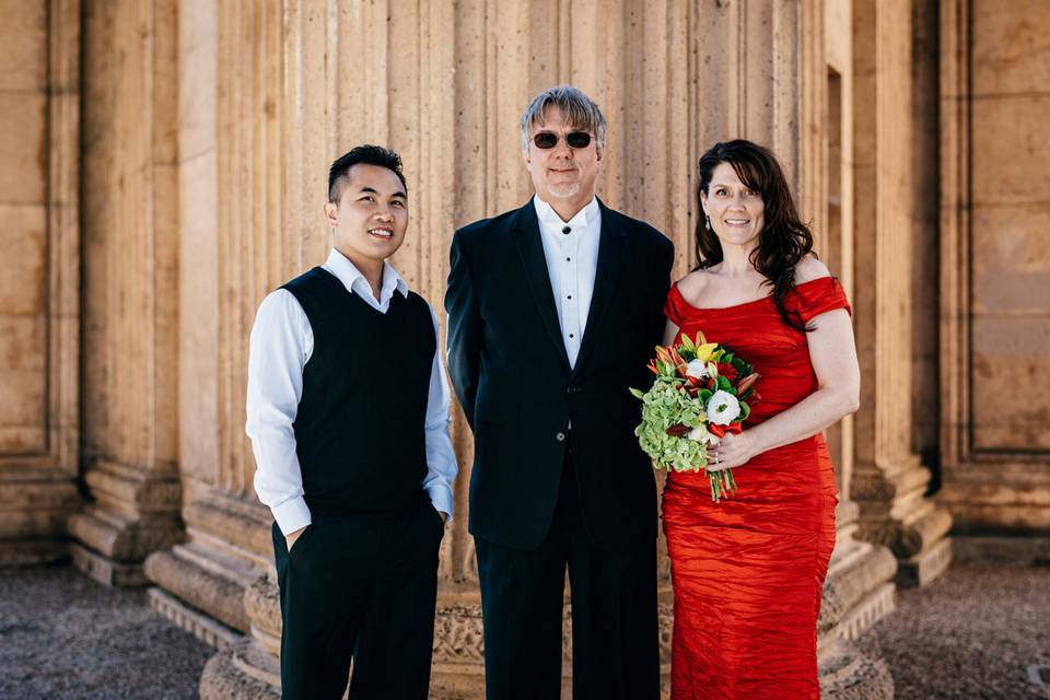 Officiant with couple