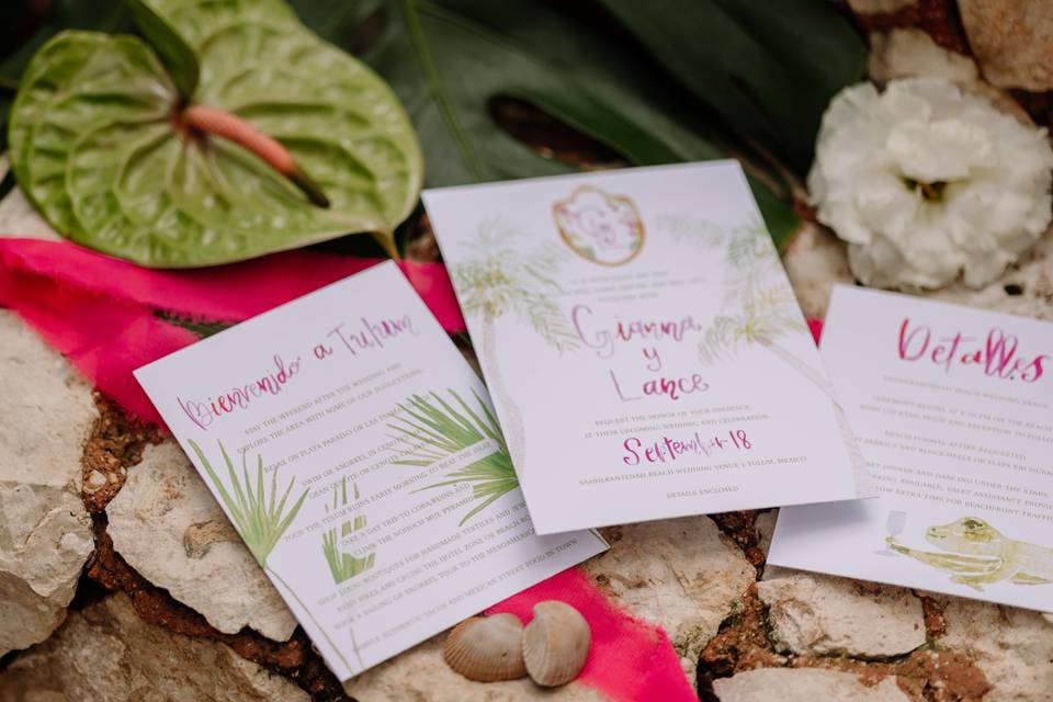 Invitation detail shots