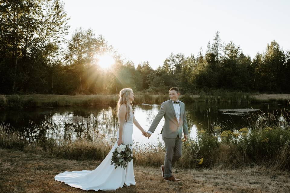 Sunset photos at the pond