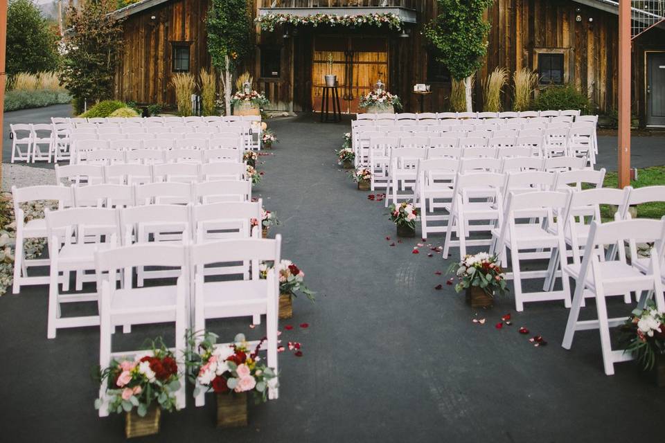 Barn Ceremony Setup