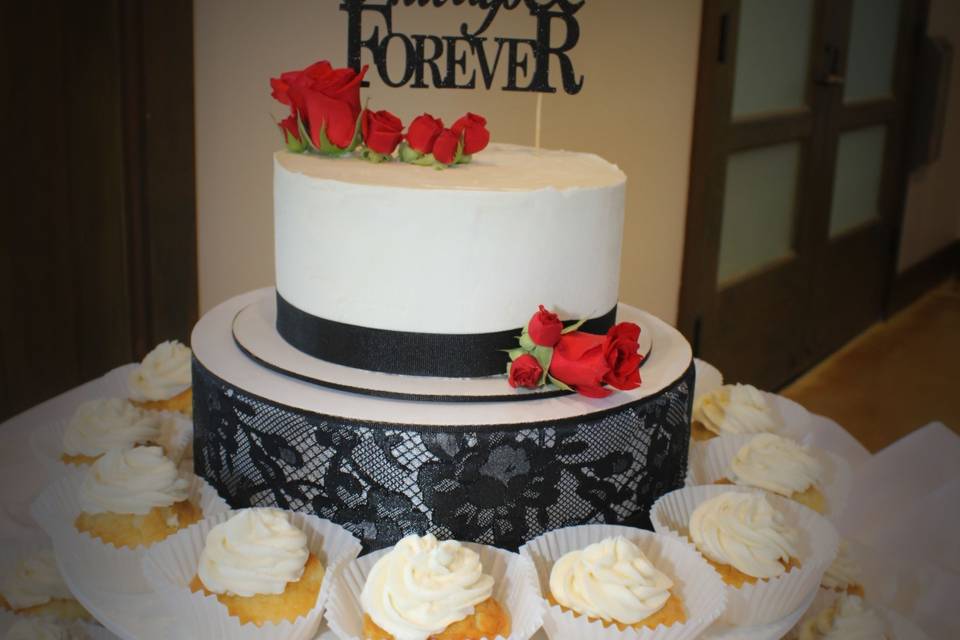 Always and forever wedding cake