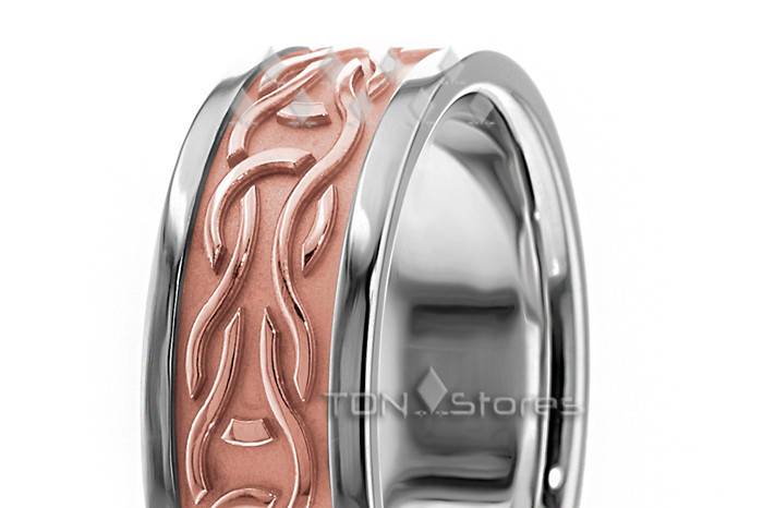 Celtic Wedding Rings, 8.5mm Wide, 2mm Thick, Comfort Fit. This Irish wedding  ring is available in 10K Solid Gold, 14K Solid Gold, 18K Solid Gold, Platinum and Palladium with different color combinations.
Pricing starting from $604, Free Shipping, Free Engraving, Free Resizing, Price Match Guarantee, 30 Day Money Back Guarantee  Item: CL285095